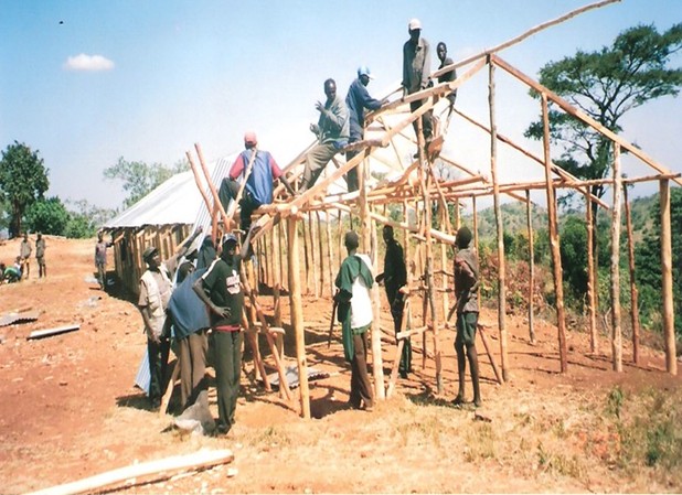 Refugee children in a learning environment